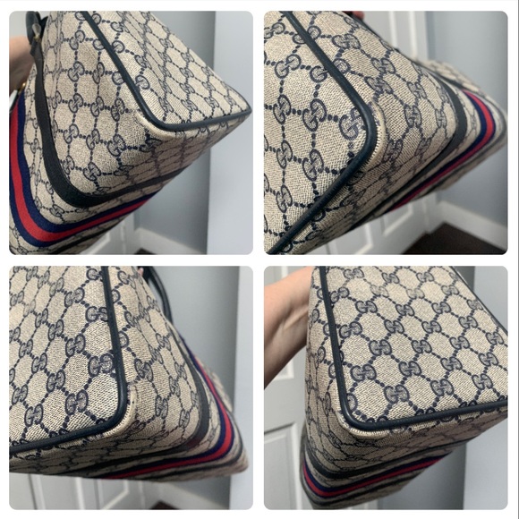 Authentic Gucci Sherry Line navy blue Ophidia Boston bag speedy bag - Picture 9 of 17